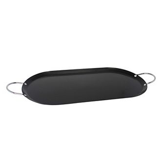IMUSA 17 in Carbon Steel Oval Comal with Metal Handles / IMUSA Comal Ovalado de Acero al Carbono con Asas de Metal, 43 cm