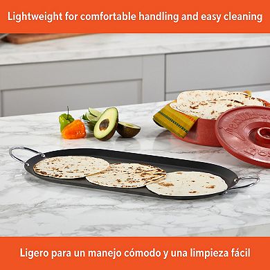 IMUSA 17-in. Carbon Steel Oval Comal with Metal Handles