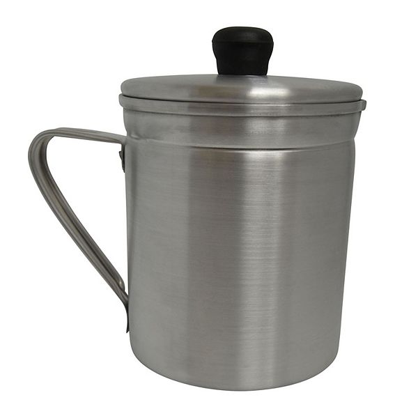 Aluminum GREASE SAVE POT w Strainer cooking oil dispenser