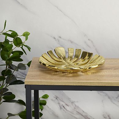 Elements Gold Finish Leaf Table Decor