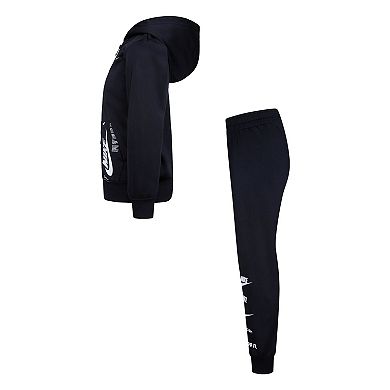 Boys 4-7 Nike Sportswear Full-Zip Patterned Pocket Hoodie & Jogger Pants Set