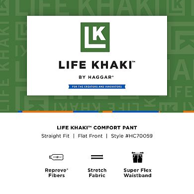 Men's Haggar® Life Khaki™ Straight-Fit Comfort Chino Flat-Front Pants