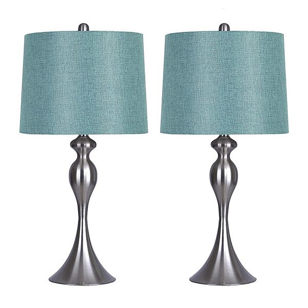 Grandview Gallery 26.5 Inch Tall Modern Metal Table Lamps, Turquoise ...