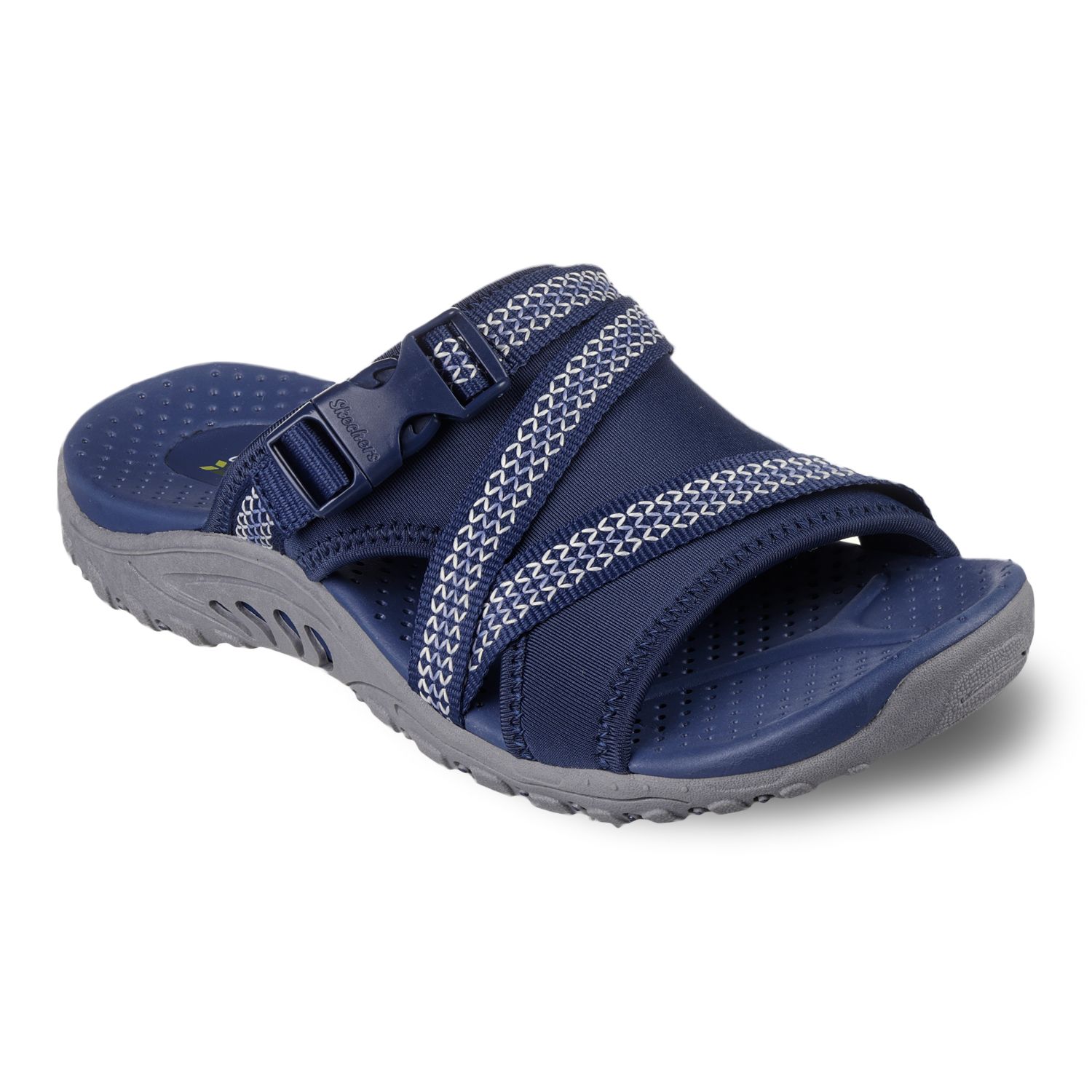 skechers sandals navy blue