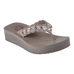 Rhinestone Flip Flop Big Size Crystal Diamond Sandals Wedge Floral