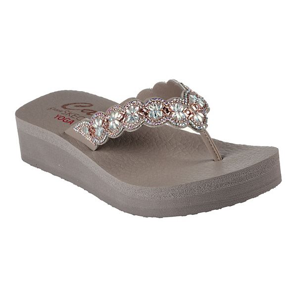 Skechers Yoga Foam Flip Flops Rhinestones Vinyasa Sandals Shoes Womens 9