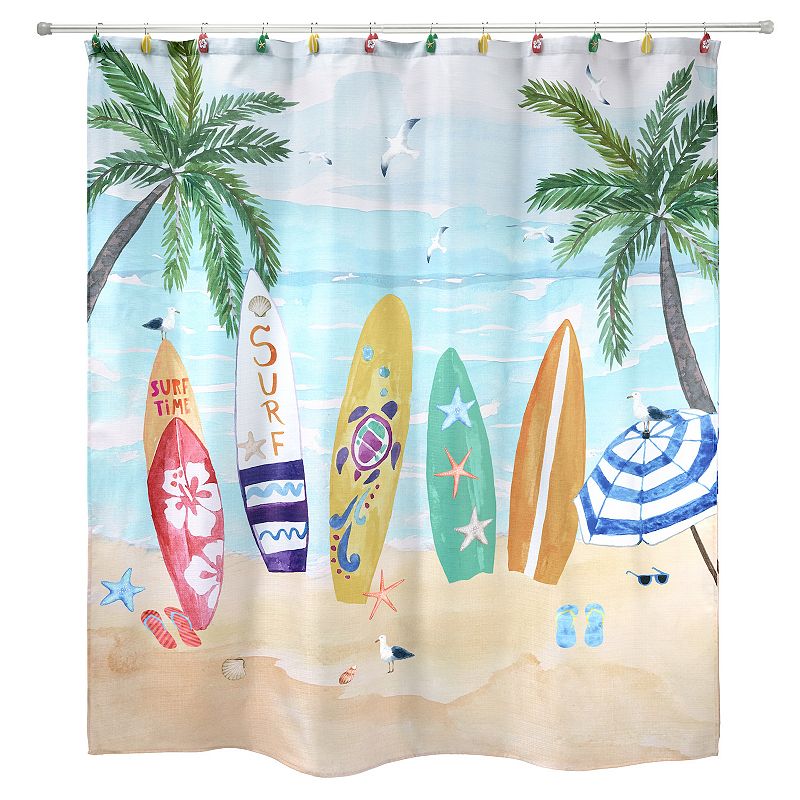 Avanti Surf Time Shower Curtain, Multicolor, 72X72