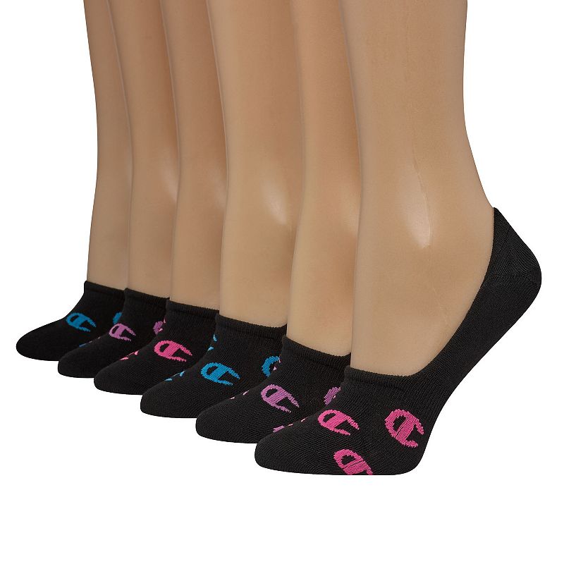 Womens Champion Invisible Liner Socks, Size: 9-11, Black