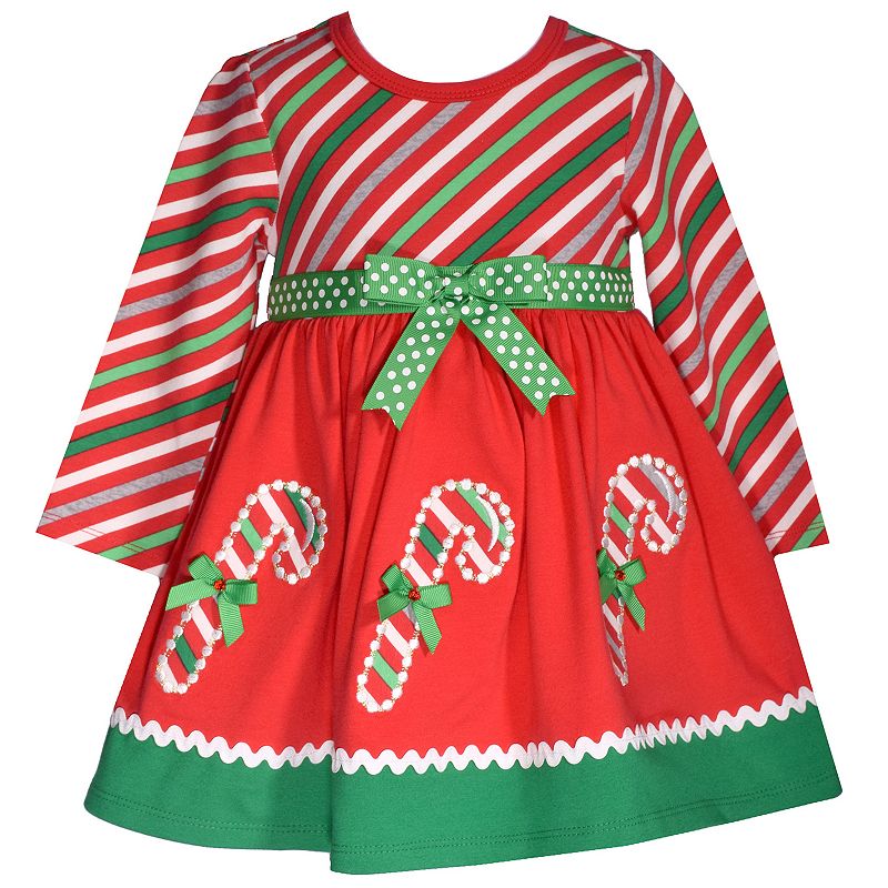 Baby Girl Bonnie Jean Candy Cane Dress, Infant Girls, Size: 12 Months, Red