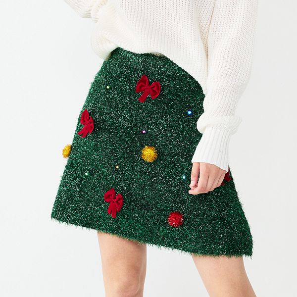 Christmas skirt clearance womens zip up