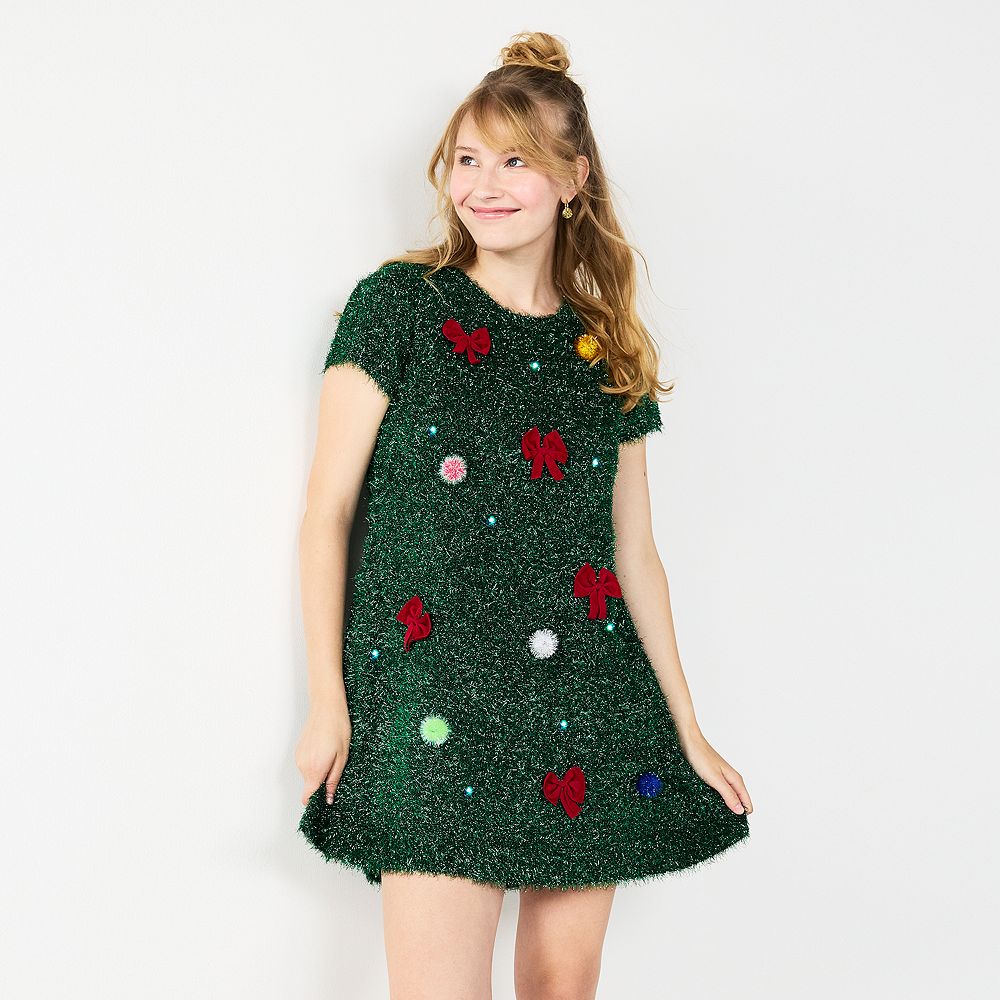 dress for christmas tree Tinsel Pom Christmas Tree Sweater Dress M main image 0