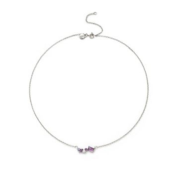 Power of Color Silver Plated Quartz & Cubic Zirconia Necklace
