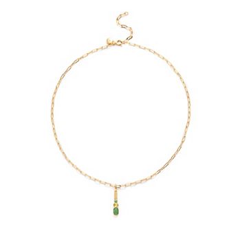 Power of Color 14k Gold Plated Aventurine & Cubic Zirconia Necklace