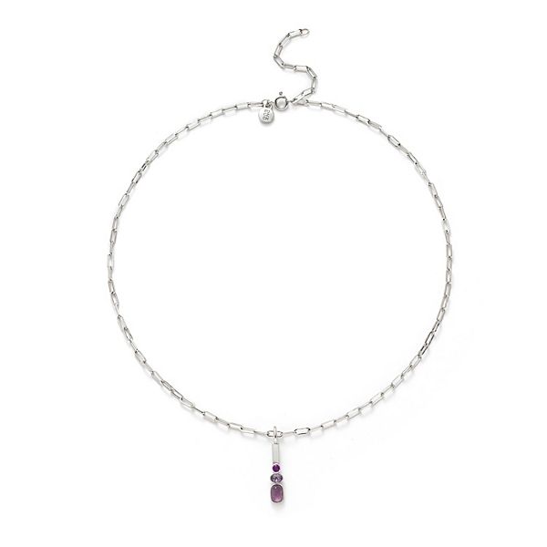 Power of Color Silver Plated Amethyst & Purple Cubic Zirconia Necklace