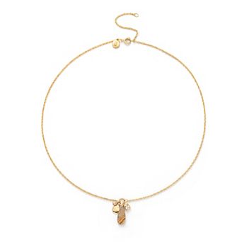Power of Color 14k Gold Plated Brown Jasper & Gold Cubic Zirconia Necklace