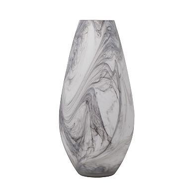 Elements Faux Marble Teardrop Decorative Vase Table Decor