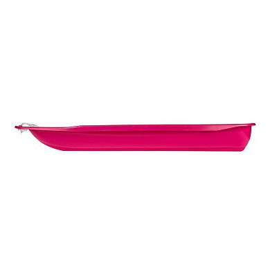 Lucky Bums Kids 48 Inch 1 Person Plastic Snow Toboggan Sled with Pull Rope, Pink