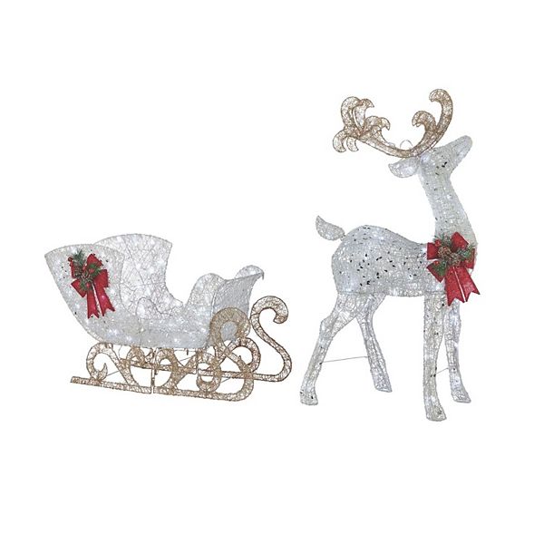 NOMA Reindeer and Sleigh Christmas Display PreLit LED Outdoor Lawn