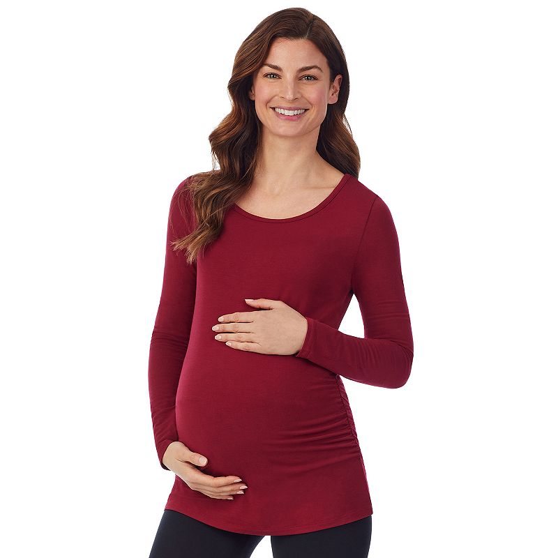 Maternity Cuddl Duds Softwear with Stretch Ballet Neck Top, Womens, Size: 