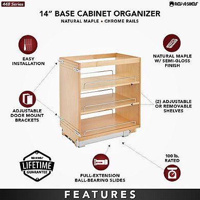 Rev-a-shelf 14" Pullout Kitchen Cabinet Organizer Pantry Spice Rack, 448-bc-14c