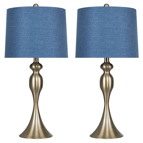 Grandview Gallery 26.5 Inch Tall Modern Table Lamps, Moroccan Blue (Set ...