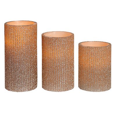 Set Of Three Copper Flameless Floor Lantern Candle Holder Set Of Three Copper Flameless Floor Lantern Candle Holder