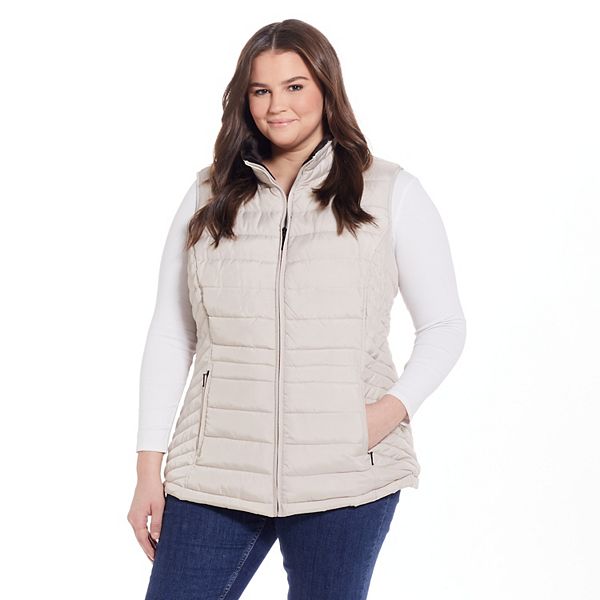 Plus Size Weathercast Plush Lined Puffer Vest