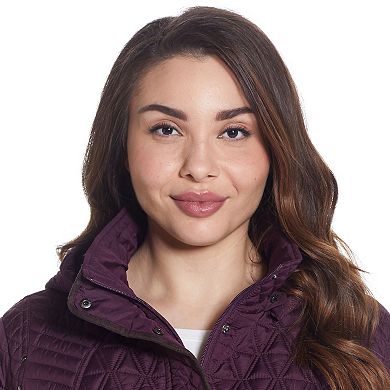 Plus Size Weathercast Faux-Suede Trim Quilted Jacket