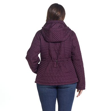 Plus Size Weathercast Faux-Suede Trim Quilted Jacket