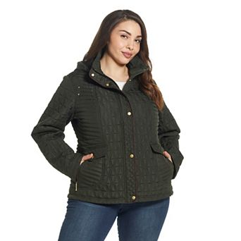 Plus Size Weathercast Faux-Suede Trim Quilted Jacket