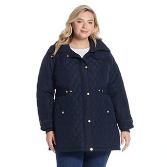 Plus Size Weathercast Hood Quilted Walker Jacket