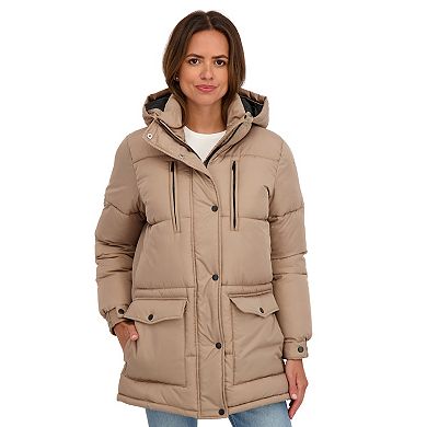 Juniors' Sebby Hooded Parka Puffer Coat