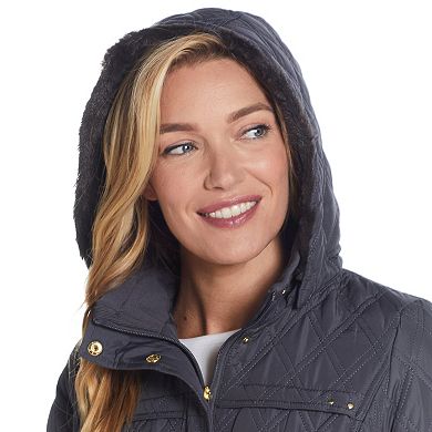 Women's Weathercast Hood Faux-Fur Lined Walker Jacket