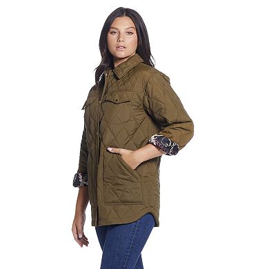 Women's Weathercast Print Lining Quilted Shacket