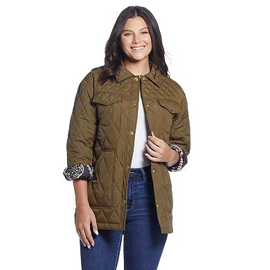 Women's Weathercast Print Lining Quilted Shacket