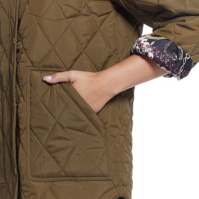 Women's Weathercast Print Lining Quilted Shacket