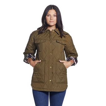 Women's Weathercast Print Lining Quilted Shacket