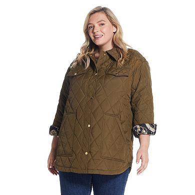 Plus Size Weathercast Quilted Shacket