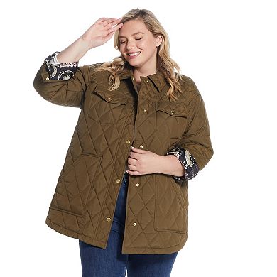 Plus Size Weathercast Quilted Shacket