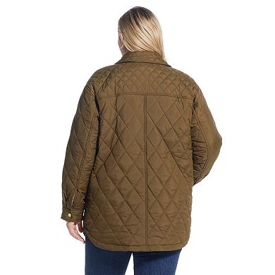Plus Size Weathercast Quilted Shacket