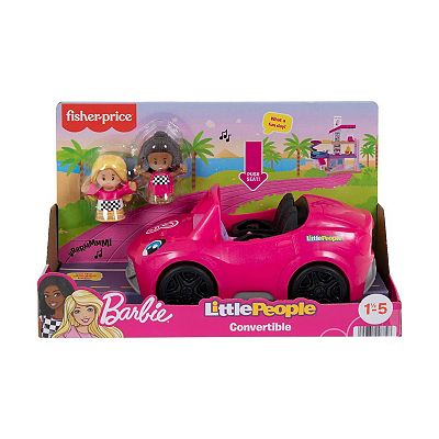 Barbie Convertible Car Toy and 2 Figures by Little People