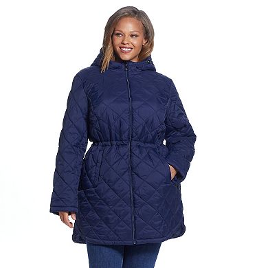 Plus Size Weathercast Hood Quilted Anorak Jacket