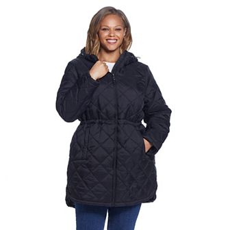 Plus Size Weathercast Hood Quilted Anorak Jacket