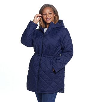 Plus Size Weathercast Hood Quilted Anorak Jacket