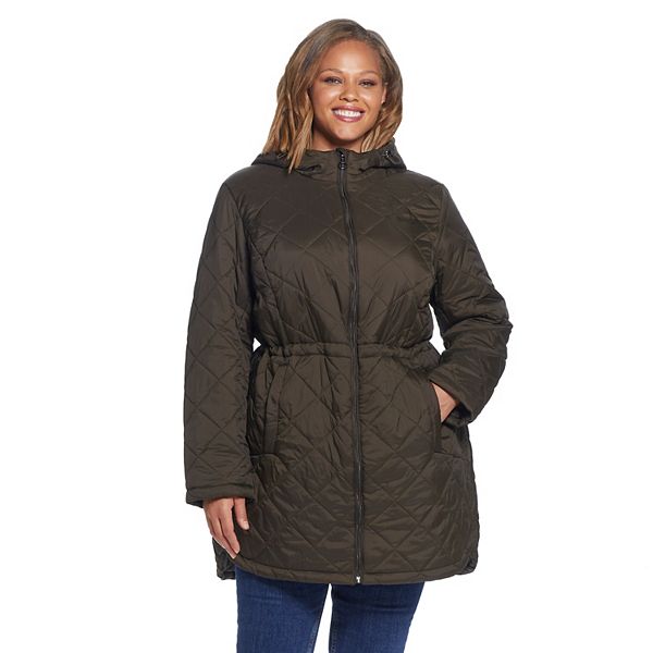 Plus Size Weathercast Hood Quilted Anorak Jacket