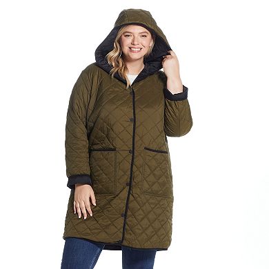 Plus Size Weathercast Quilted Reversible Duffle Jacket