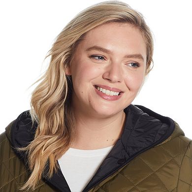 Plus Size Weathercast Quilted Reversible Duffle Jacket