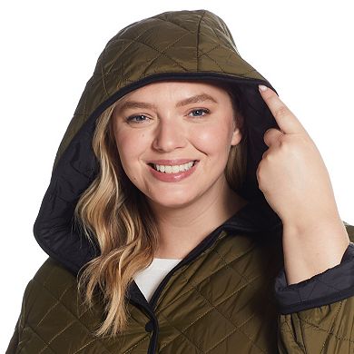 Plus Size Weathercast Quilted Reversible Duffle Jacket