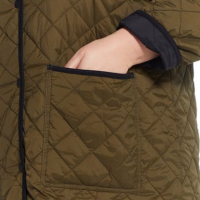 Plus Size Weathercast Quilted Reversible Duffle Jacket