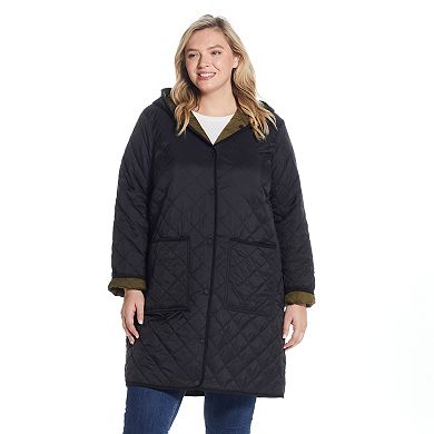 Plus Size Weathercast Quilted Reversible Duffle Jacket